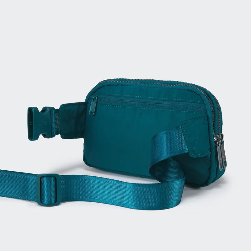 Pander Everywhere Belt Bag for Women, 5 Zipper Pockets Nylon Crossbody Fanny Pack Purse (Teal Blue) - Image 4